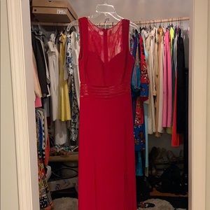 Red Maxi dress with Sheer detail